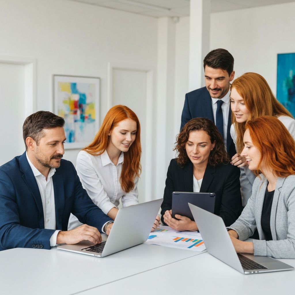 Business team using connectivity solutions